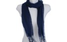 gauzy navy blue summer fringe scarf