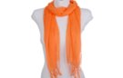 gauzy orange summer fringe scarf