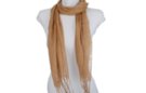 gauzy tawny tan summer fringe scarf