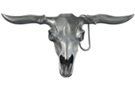 Texas longhorn skull pewter belt buckle in three dimensions