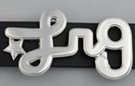 chrome "lrg" and star belt buckle