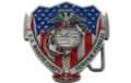 marine corps insignia and USA shield belt buckle