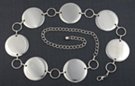 silver chain belt, alternating medallion disks and simple rings