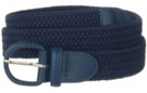 wide braided kitted navy blue stretch belt