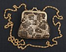 golden leopard-spot coin purse with long shoulder chain