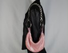 pink plate-metal mesh convertible hobo and bracelet bag