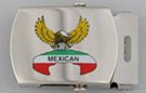 Mexican eagle decal steel military-style buckle