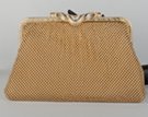 gold metallic mini-bubble mesh clutch