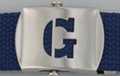 block initial "G" military buckle