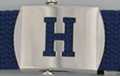 block initial "H" military buckle
