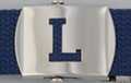block initial "L" military buckle