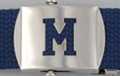 block initial "M" military buckle