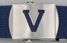 block initial "V" military buckle