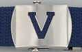 block initial "V" military buckle