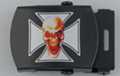 iron cross and skull decal steel military-style buckle