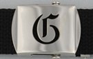 Gothic initial "G" military buckle