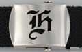 Gothic initial "H" military buckle