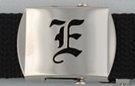 Gothic initial "I" military buckle