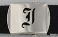 Gothic initial "J" military buckle