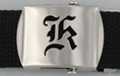 Gothic initial "K" military buckle