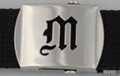 Gothic initial "M" military buckle