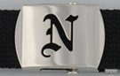 Gothic initial "N" military buckle
