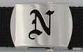 Gothic initial "N" military buckle
