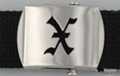 Gothic initial "X" military buckle