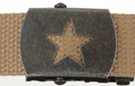 antique silver 5-point star military buckle