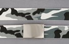 military web belt; black and grey on white