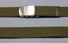 1-1/4" military-style web belt, olive with nickel polish buckle
