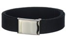 black 1-1/4" military-style web belt