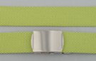 1-1/4" military-style web belt, lime green with nickel polish buckle