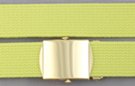 lime green military-style cotton blend web belt