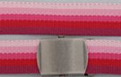 military web belt; graduated red stripes