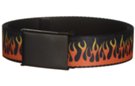 1-1/4" military web belt with orange flame print