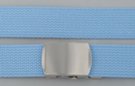 1-1/4" military-style web belt, powder blue with nickel polish buckle