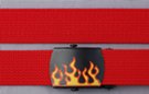 red military-style cotton blend web belt