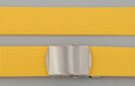 1-1/4" military-style web belt, bright yellow with nickel polish buckle