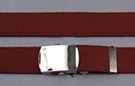 basic 1-1/4" military style web belt, brown with nickel polish buckle