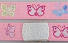military web belt, colorful butterflies on pink