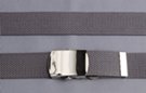 basic 1-1/4" military style web belt, gray with nickel polish buckle