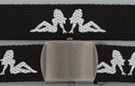 black military web belt with double mudflap girl print