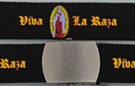military web belt, "Viva la Raza" with Guadalupe virgin on black