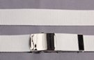 basic 1-1/4" military style web belt, white with nickel polish buckle