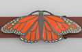 monarch butterfly shape large enameled belt buckle