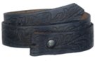 vintage black morning glory embossed genuine leather belt strap