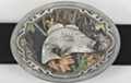 Mossy Oak largemouth bass oval belt buckle in pewter