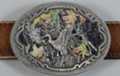 Mossy Oak Mallard duck oval belt buckle in pewter