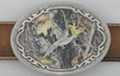 Mossy Oak ringneck pheasant oval belt buckle in pewter